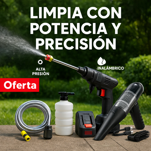 Kit Vacaciones - Hidrolavadora & Aspiradora - Portatil & Potentes