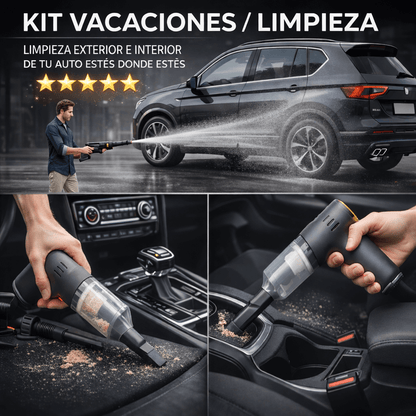 Kit Vacaciones - Hidrolavadora & Aspiradora - Portatil & Potentes