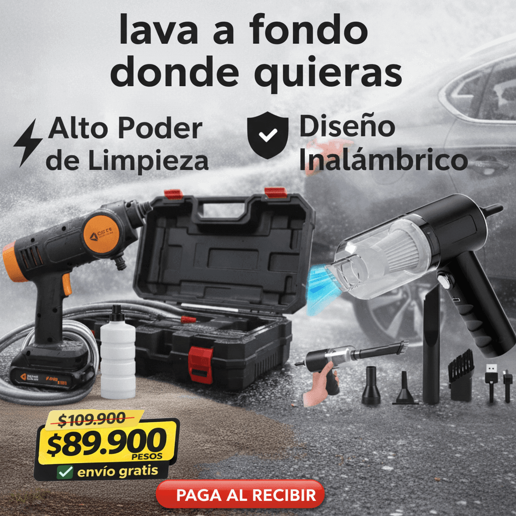 Kit Vacaciones - Hidrolavadora & Aspiradora - Portatil & Potentes
